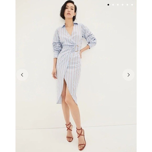 Veronica Beard Afton Striped Midi Dress - Picture 1 of 8